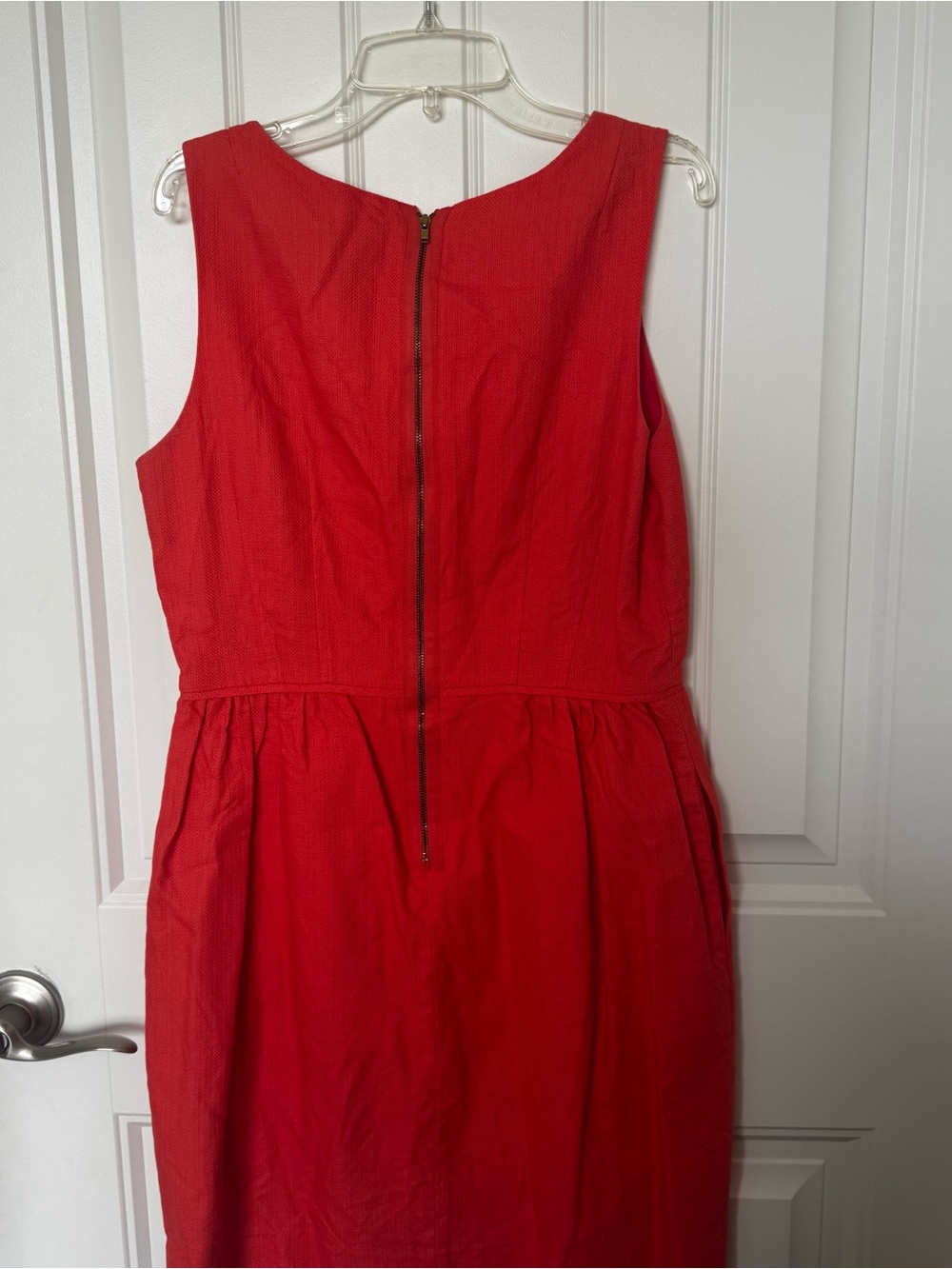 J. Crew Coral Pleated Sleeveless Dress - Picture 4 of 7